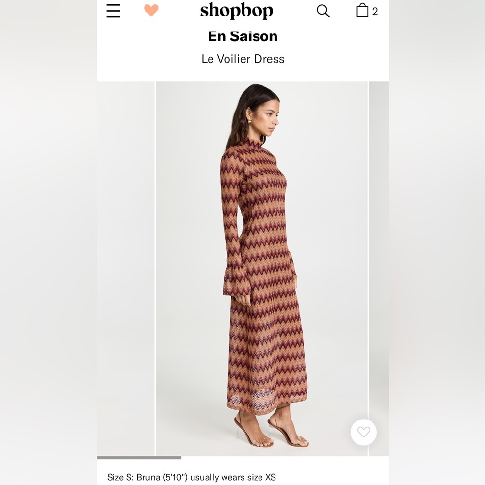 En Saison Zigzag Patterned Dress in Brown and Purple